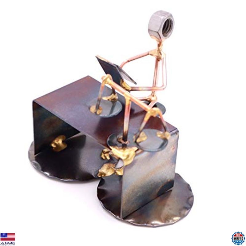 Handcrafted Metal Lawyer Figurine – Unique Welded Art Piece & Desk Accessory
