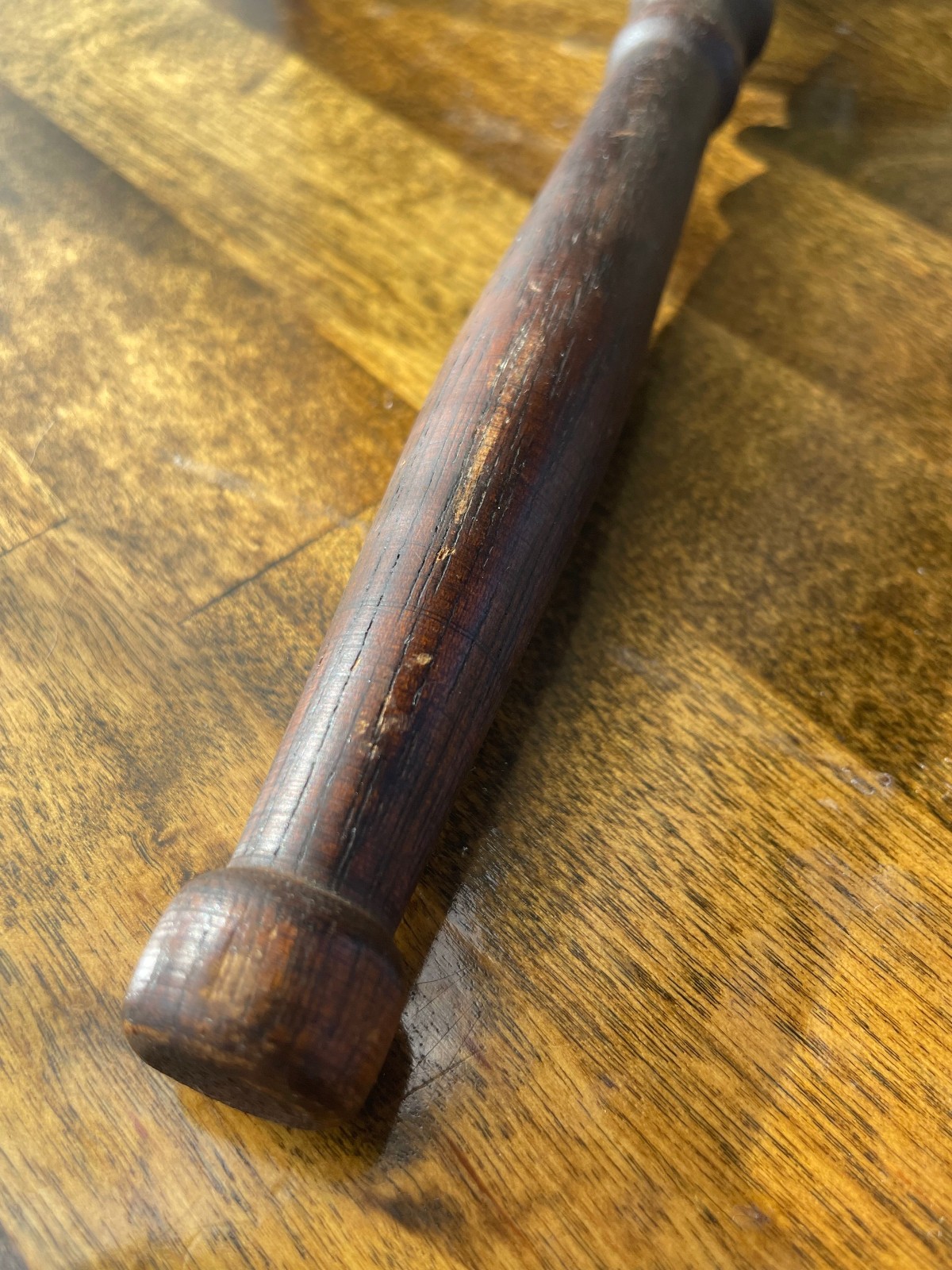 Antique 19th Century Solid Wood Gavel – Large, Hand-Turned