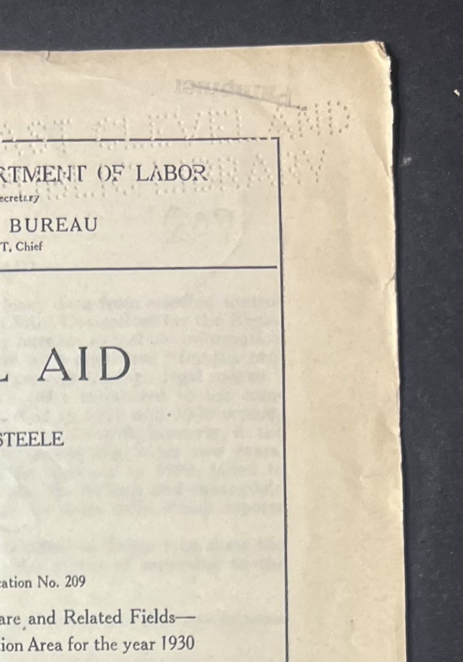 Legal Aid by Glenn Steele 1932 United Dept. of Labor Publication -East Cleveland