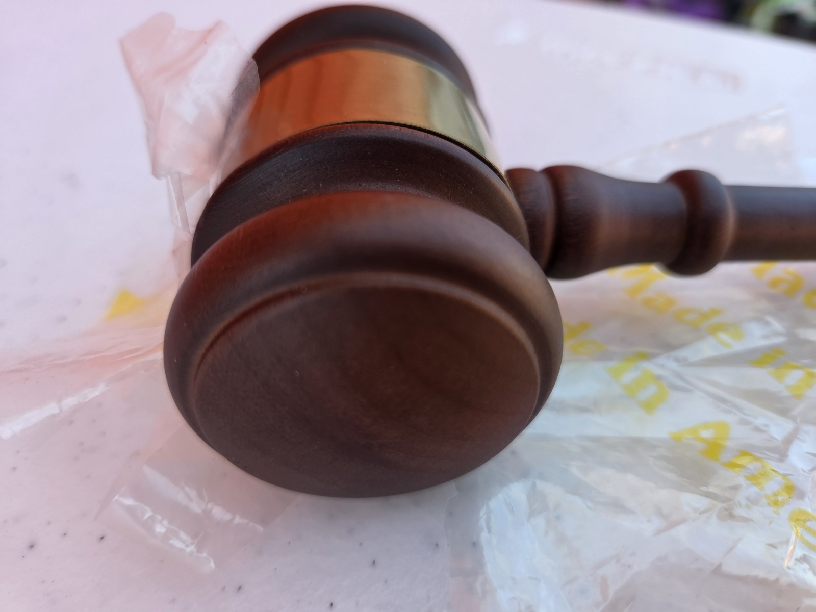 Professional Wood Gavel with Brass Band – Made in USA