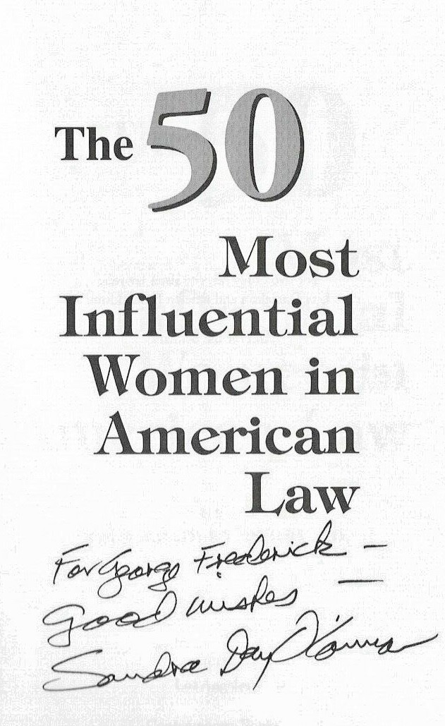 Sandra Day O»Connor Signed Book, The 50 Most Influential Women in American Law