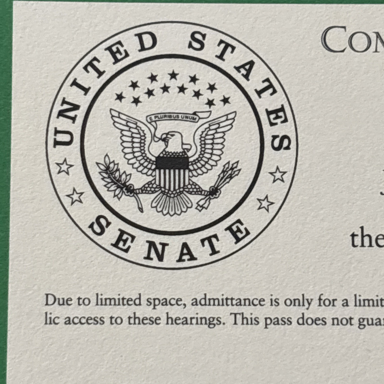 2005 Chief Justice John Roberts Supreme Court Senate Nomination Hearing Ticket
