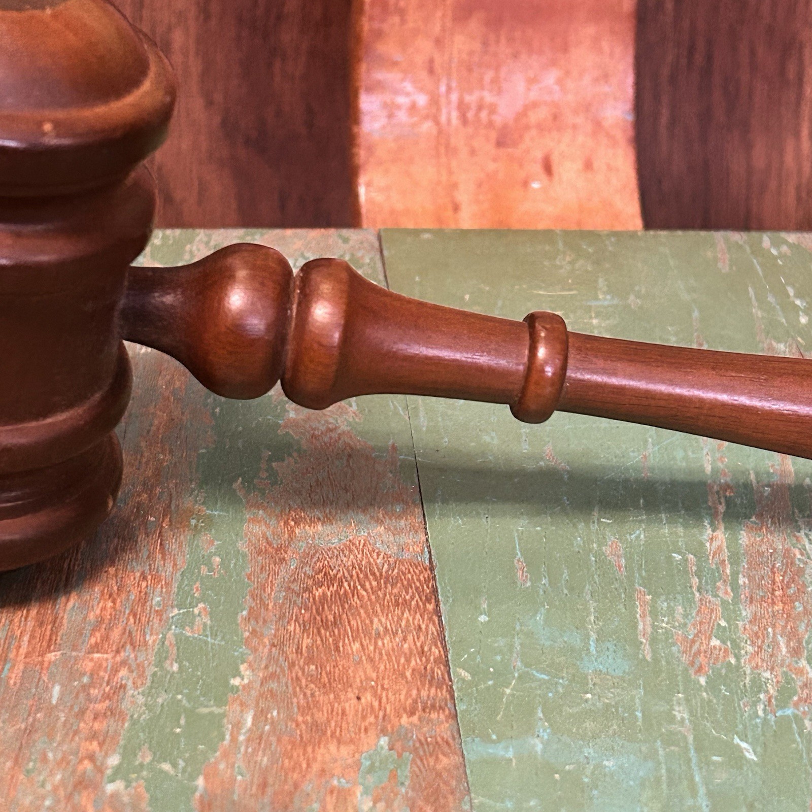 Vintage Wooden Gavel Auctioneers Judges 1967 Inscribed