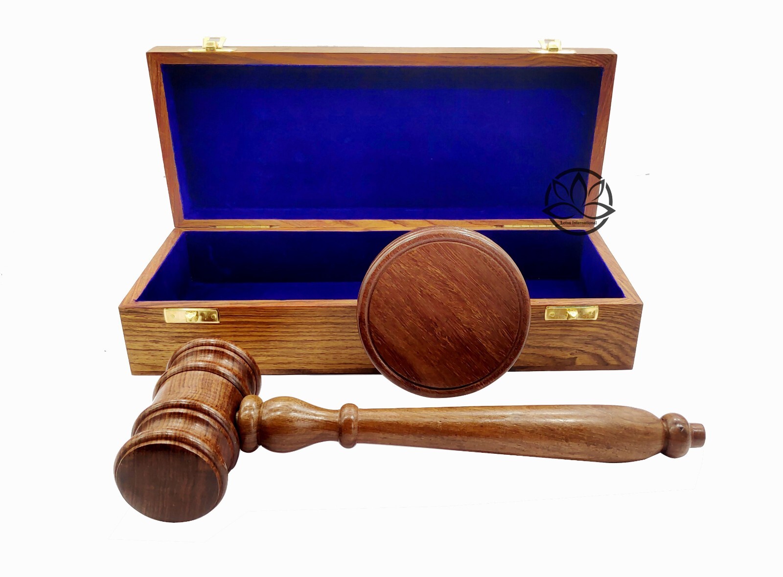 Unbreakable joint Rosewood Gavel and block premium handcrafted gavel blue box