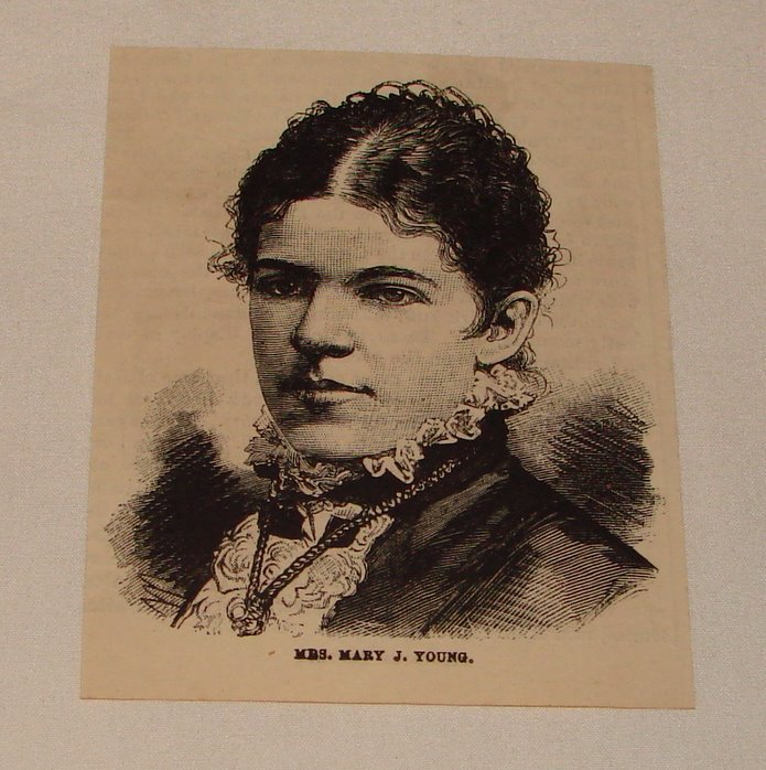 1880 magazine engraving ~ female lawyer MARY J YOUNG