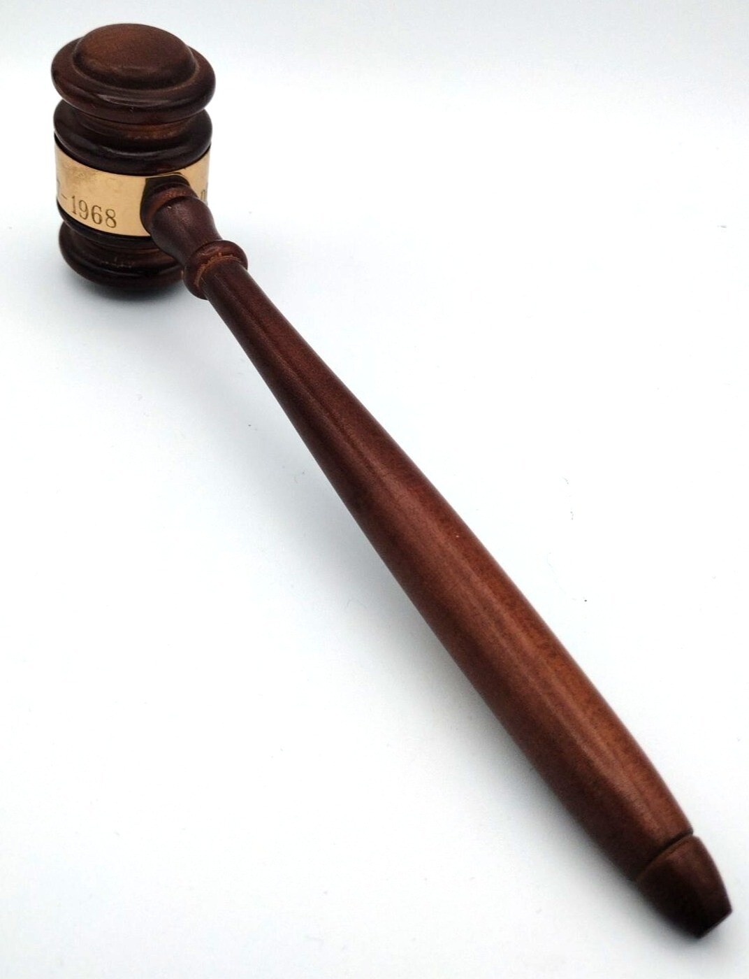 Wooden Gavel Metal Engraved Name Vintage P.C.L. President Dr. R.W. Richmond