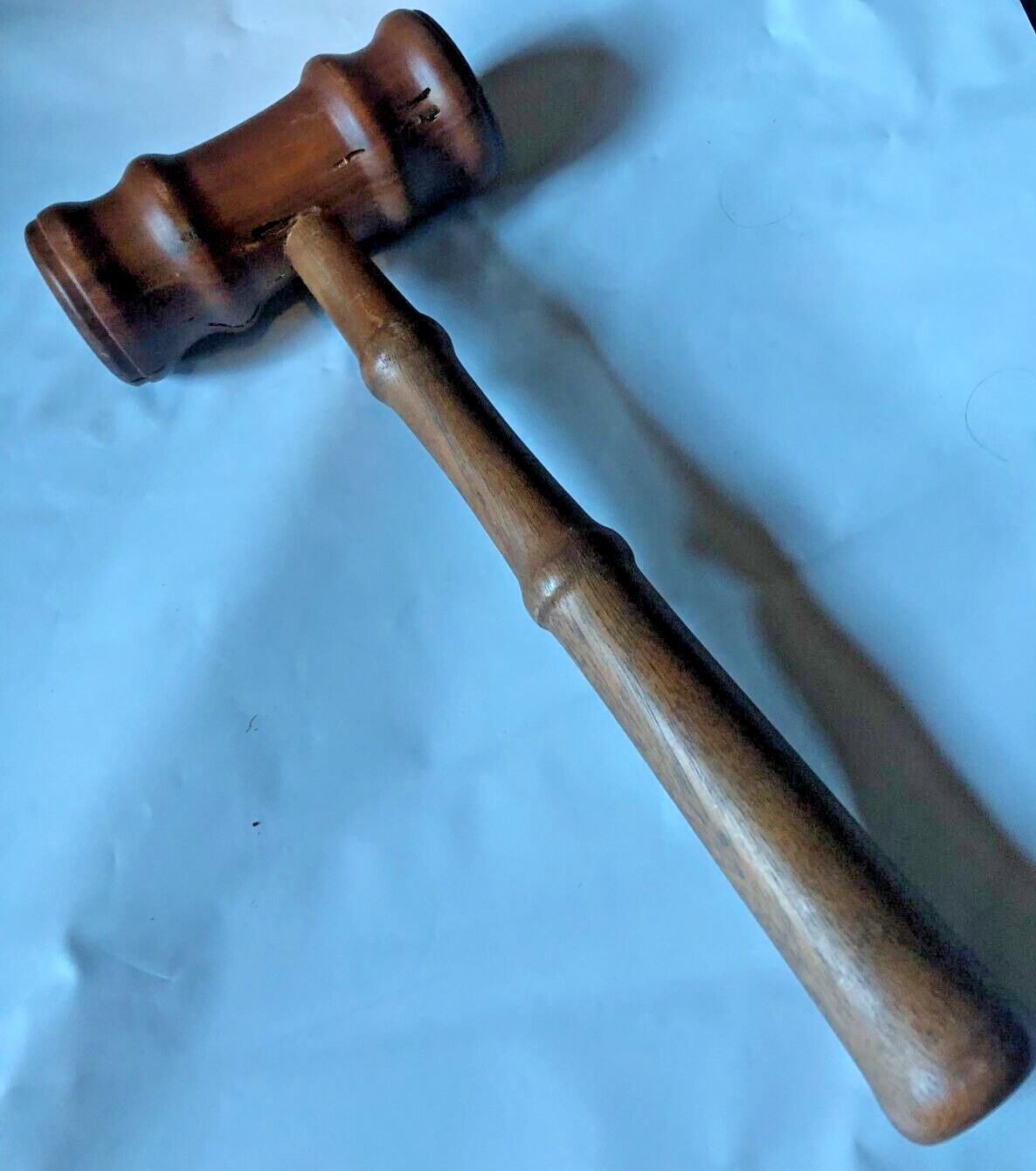 Wood Gavel Walnut Hardwood Stain Wooden Judge Courtroom Custom 9.5 in