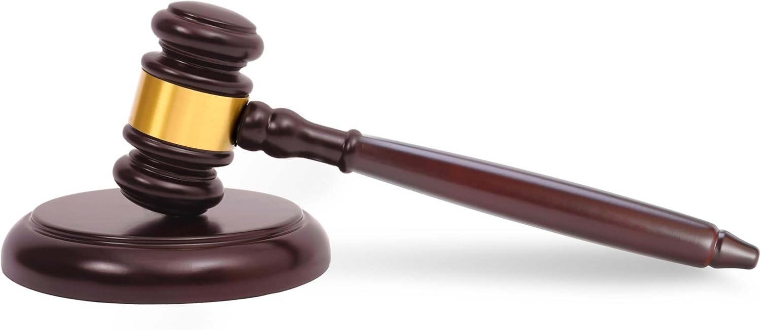 Wooden Gavel with Sound Block Set, Solid Wood Judge Gavel Set, Loud Clear Str…