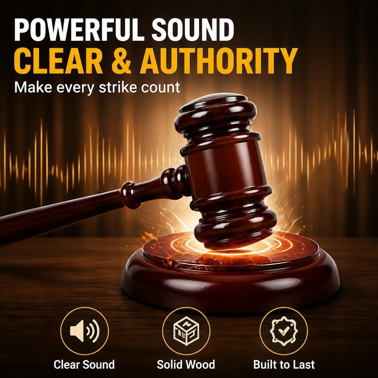 Luxury Red Wooden Gavel with Sound Block – Perfect Gift for Judges and Attorneys