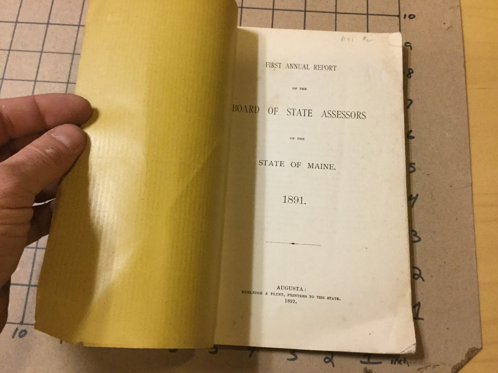 Vintage Original: 1st report 1891 Maine – board of state assessors – 137pgs