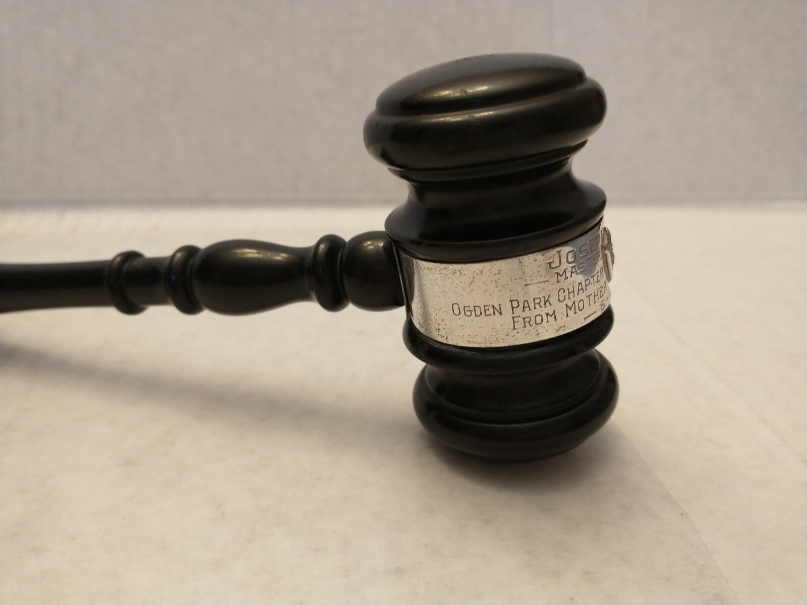 Ogden Park Chapter Vintage Gavel Joseph Sullivan Master Builder #33 O.T.B. 1936