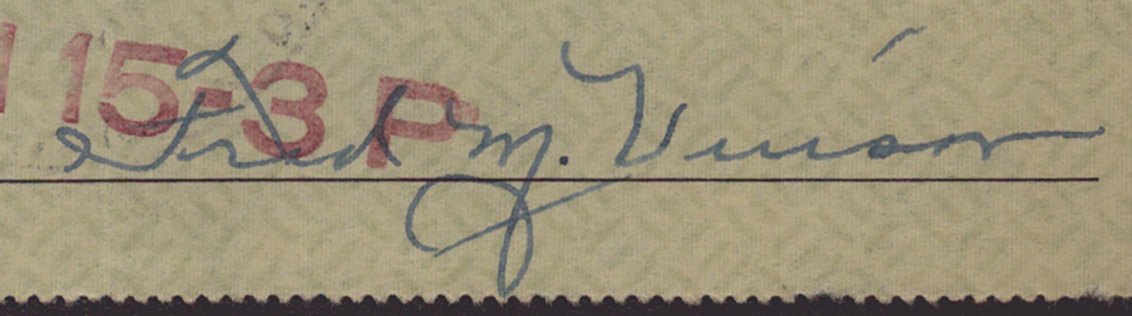 FRED M. VINSON – CHECK SIGNED 12/13/1949