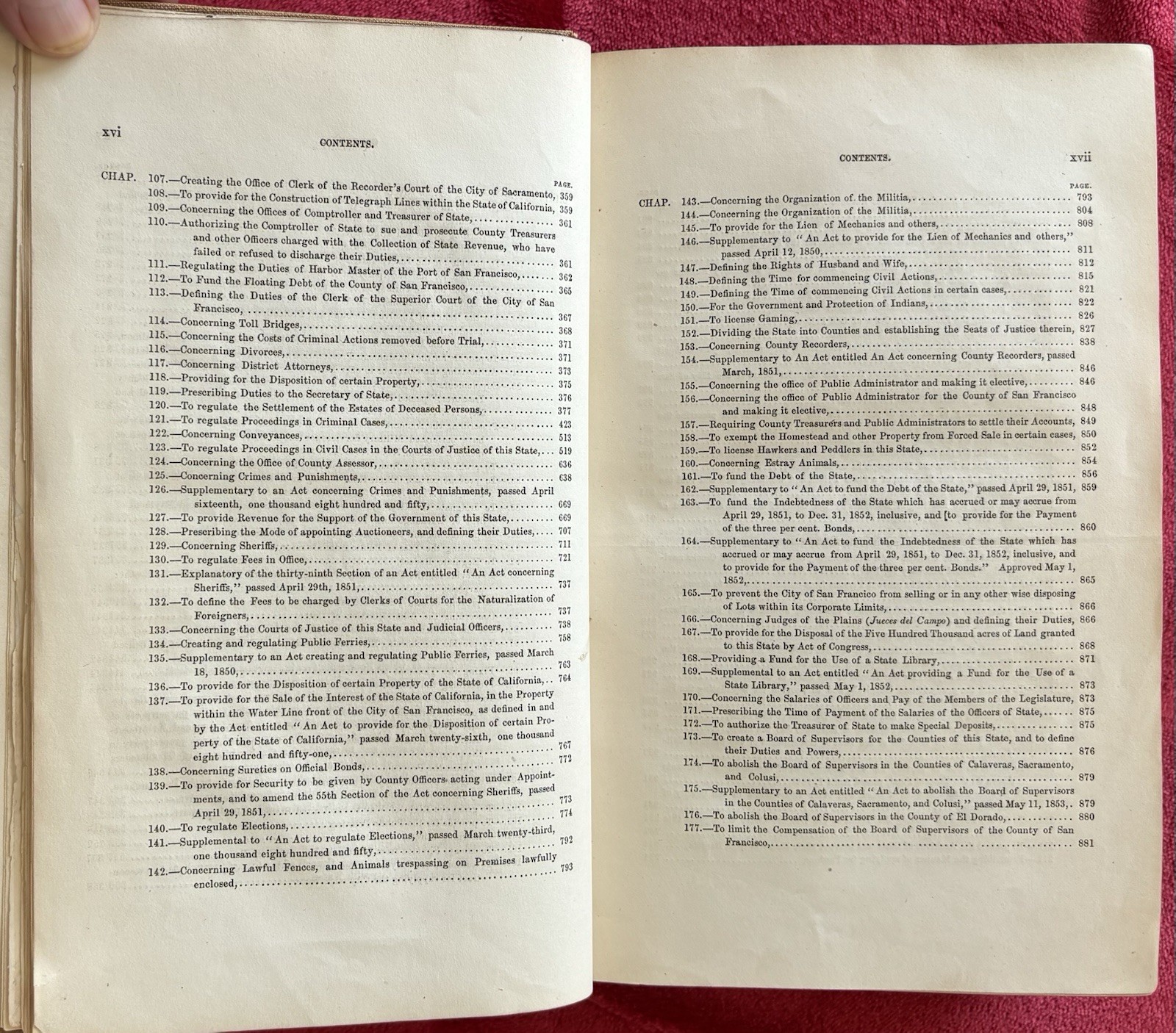 1850s COMPILED LAWS OF CALIFORNIA PASSED IN LEGISLATURE SESSIONS – RARE EDITION