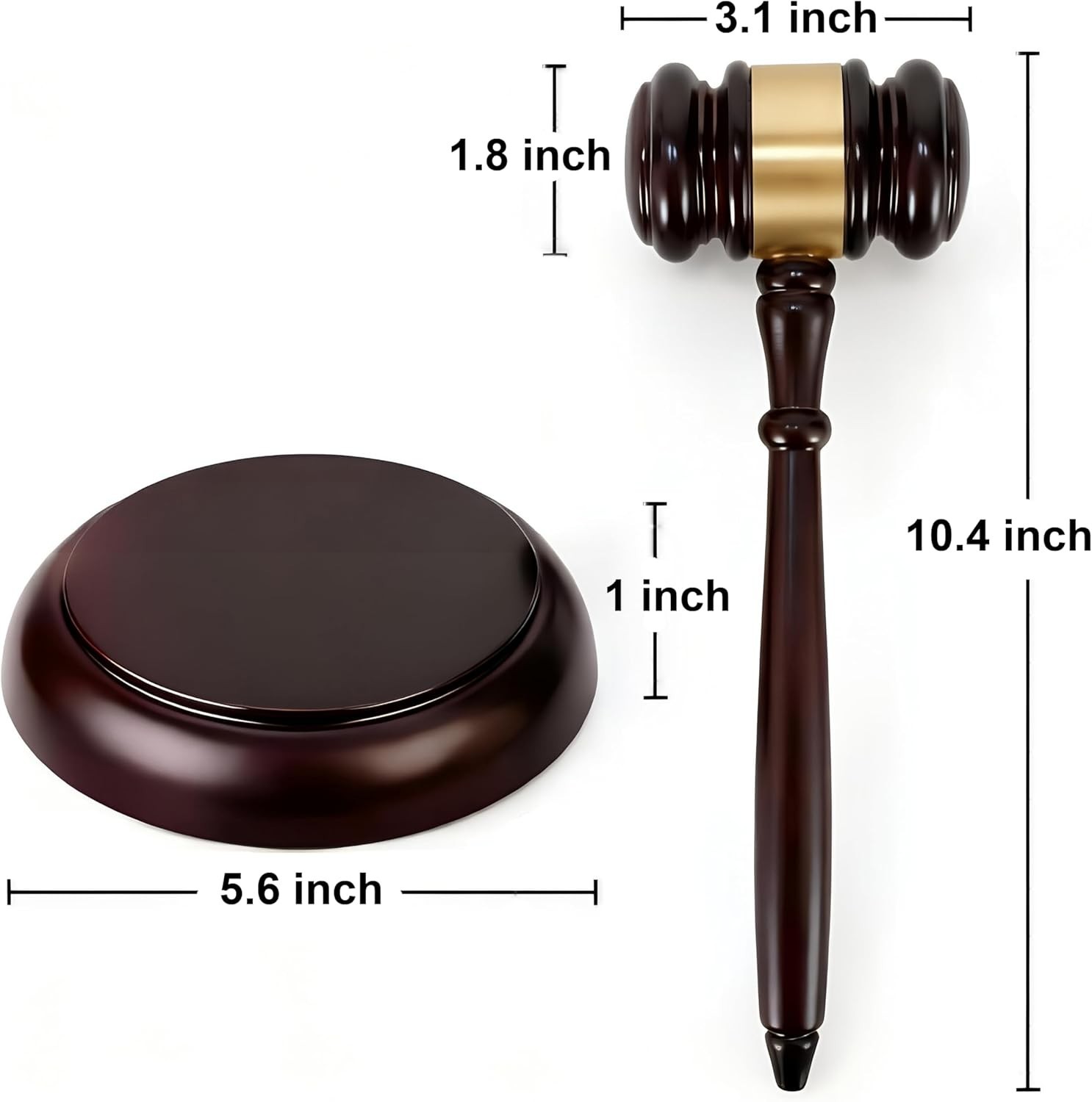 Solid Hardwood Gavel Set with Clear Sound Block – Perfect for Professional Use