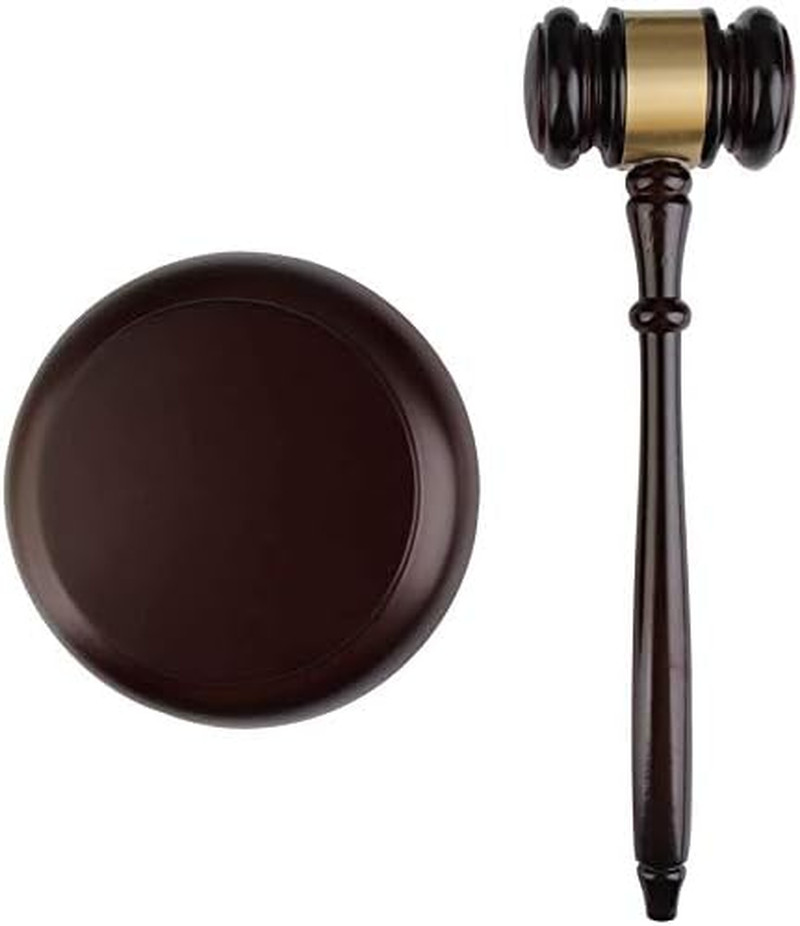Wooden Gavel and Sound Block Set, for Lawyers,Judges, Chairmen, and Auction Sale