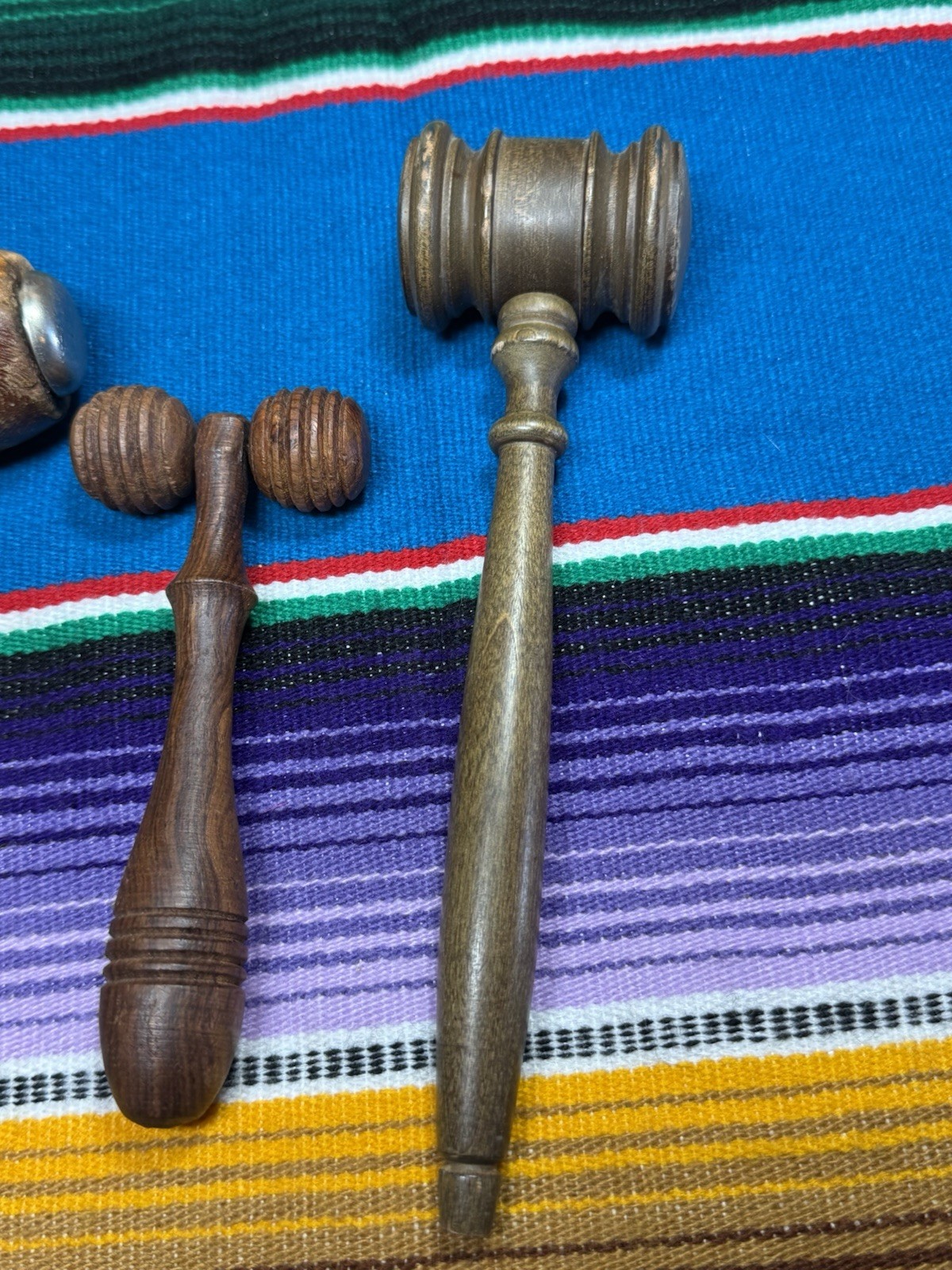 Vintage Wooden Gavels Set of 3