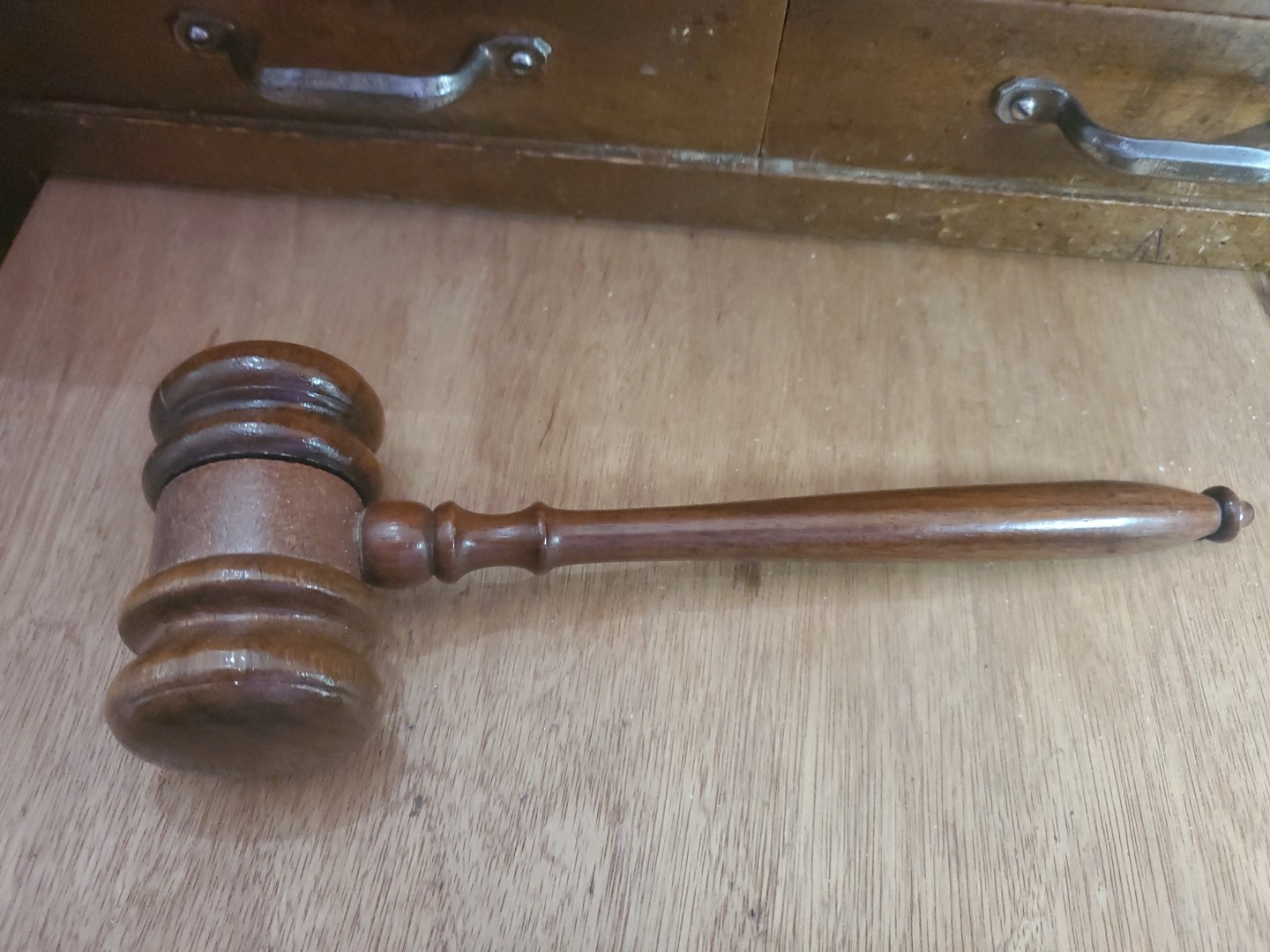 Judges Wood Gavel Authentic Wooden Judge Vintage Solid 10 Inches DX