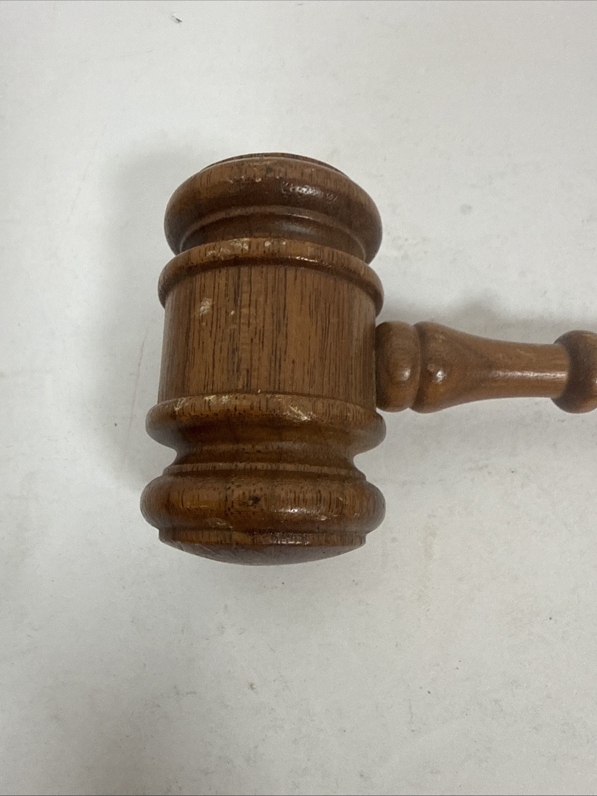 Vintage Wood Gavel 9 Inch Long Fraternal Judge Lawyer Auctioneer USA