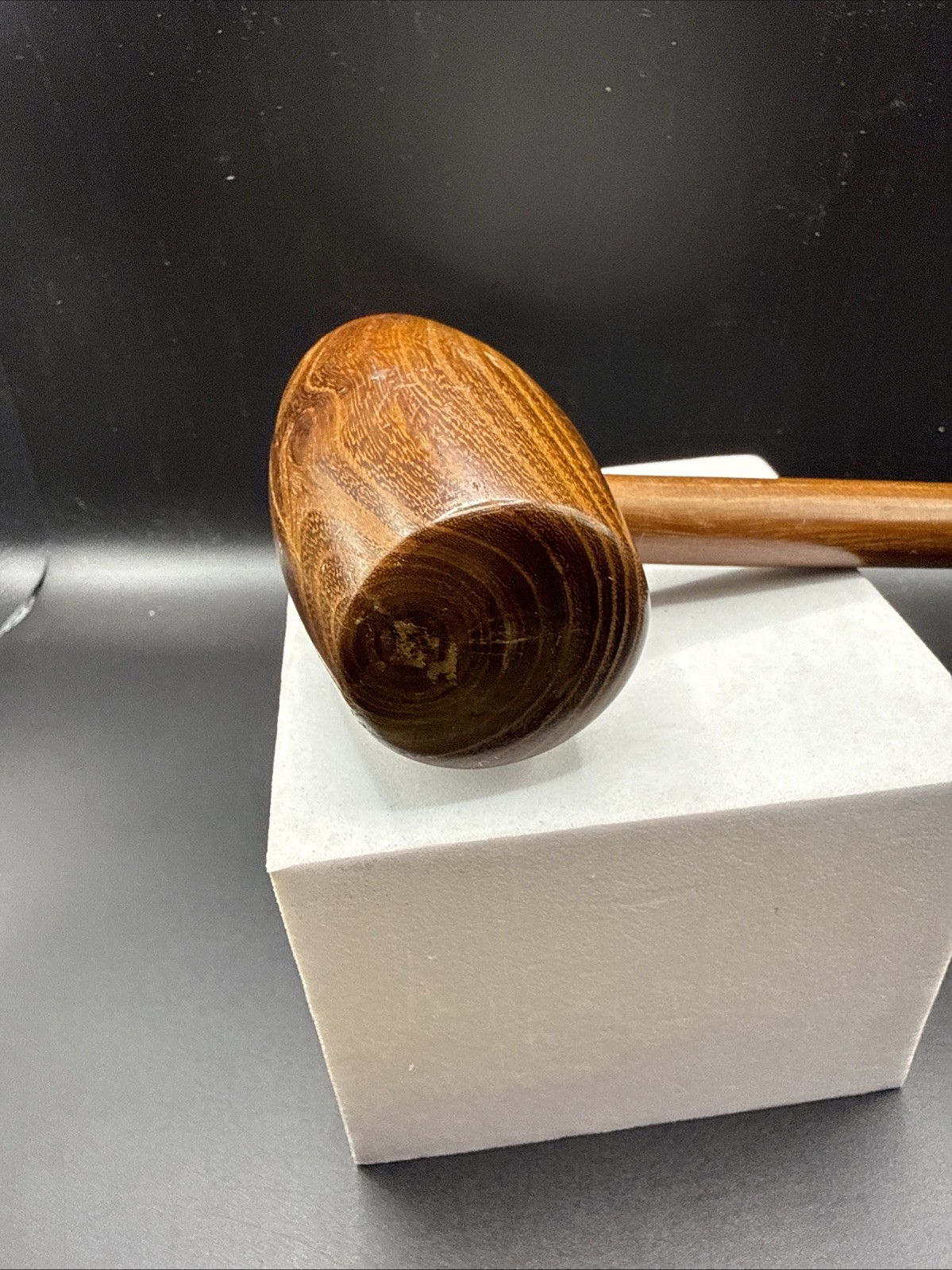 Beautiful Vintage Dark Wood Judge’s Gavel – Solid Wood – Approx. 9”