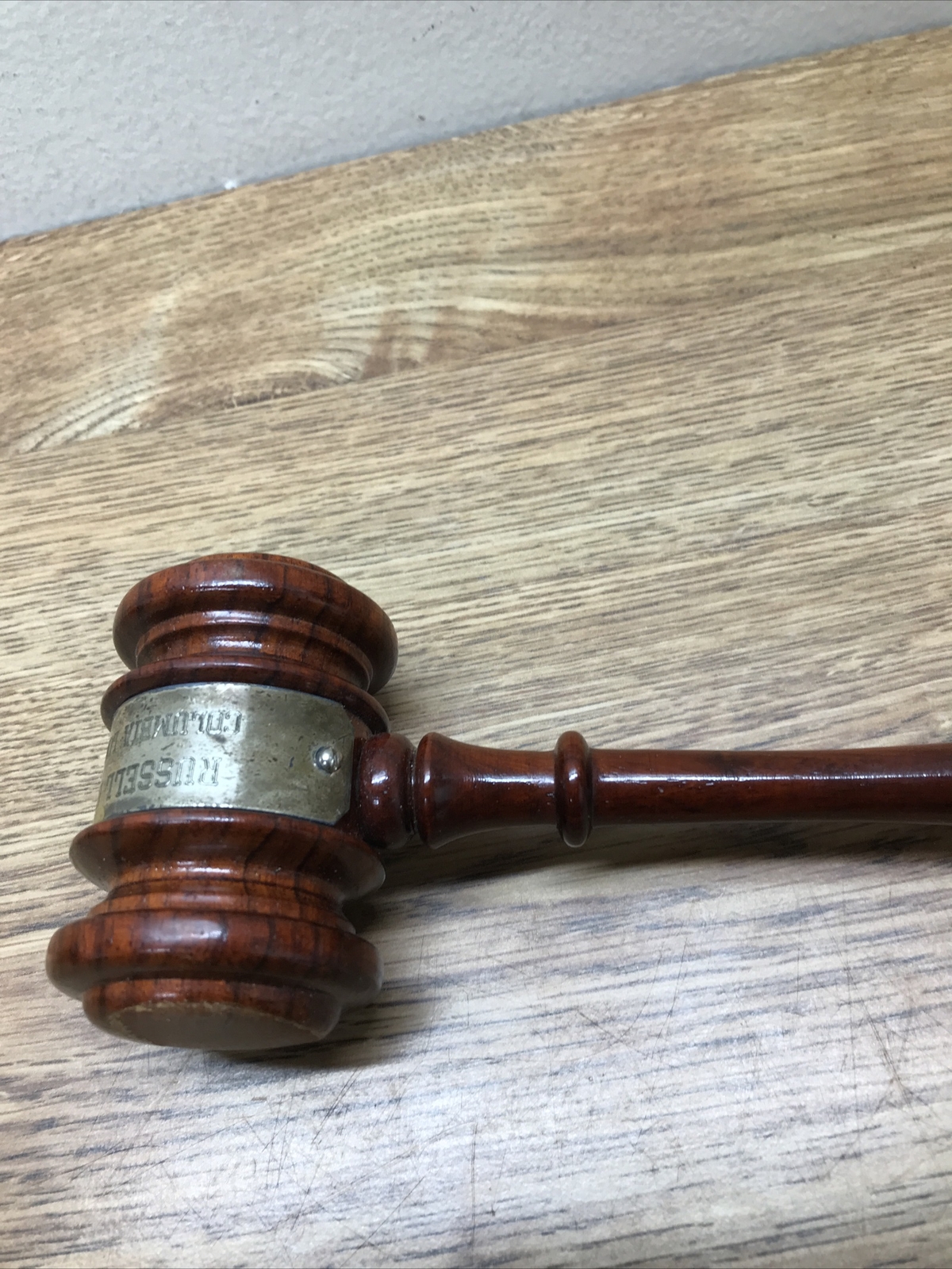 Vintage Wooden Judge’s Auctioneer’s Gavel Mallet 1960 Engraved Solid Dalbergia