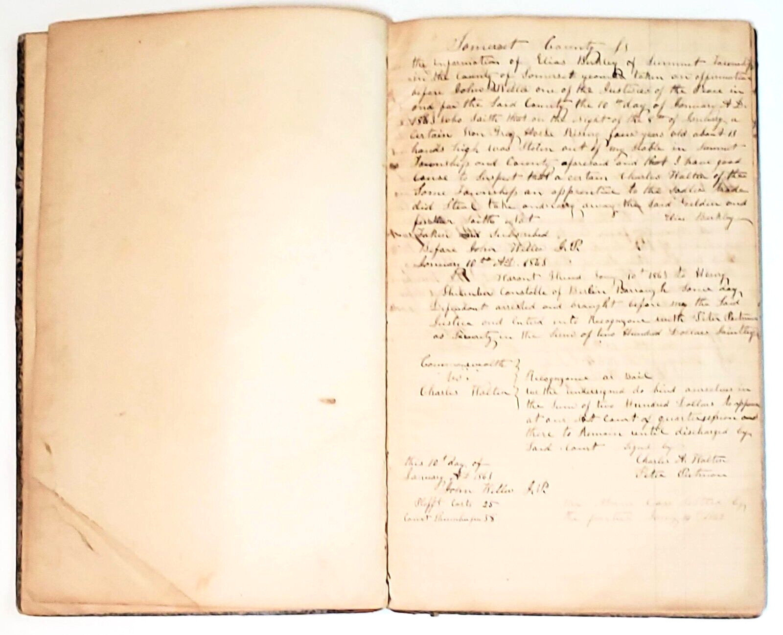 Antique 1860’s-1930’s Somerset County Pennsylvania Court Ledger