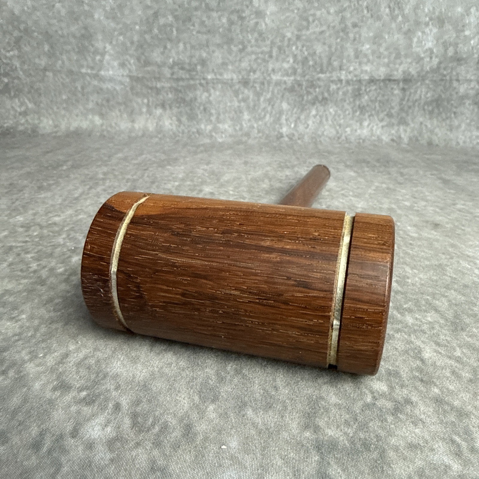 Vintage Wooden Judges Gavel Decorative Metal Bands 10”