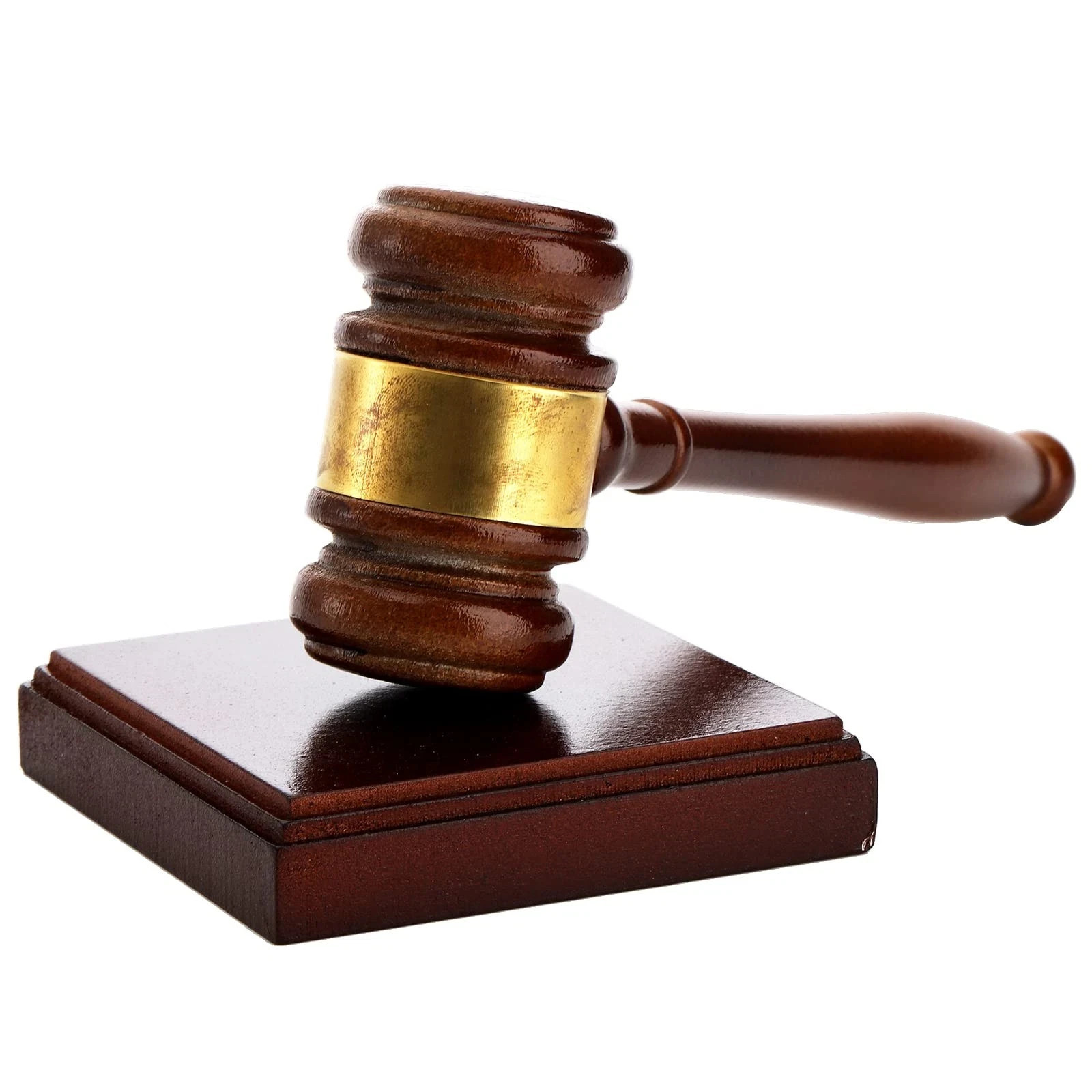 Brown Wooden Gavel And Block Set Handcrafted Wood Hammer Court With Square Sound