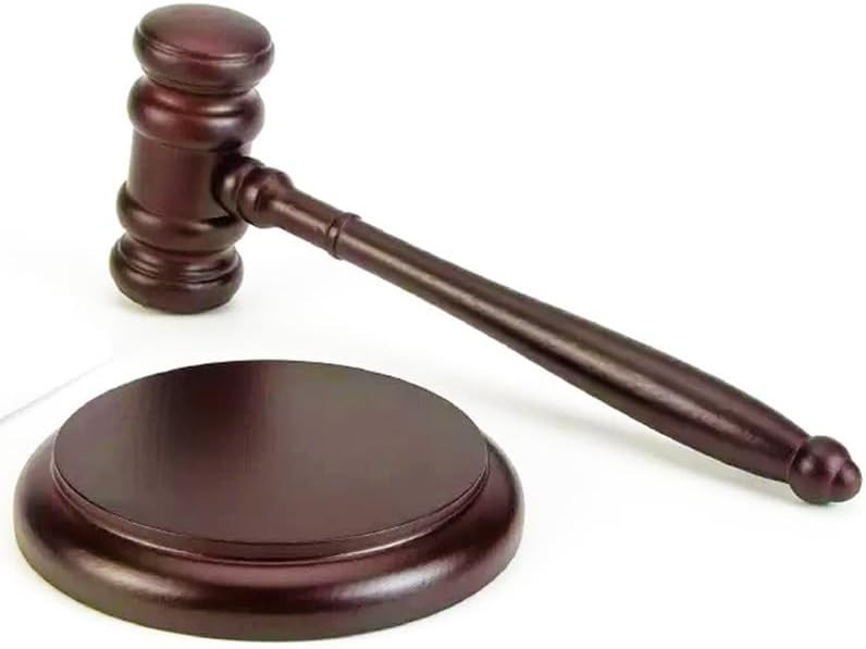 Premium Handmade Wooden Gavel & Block Judge Lawyer Auction Court Student Use