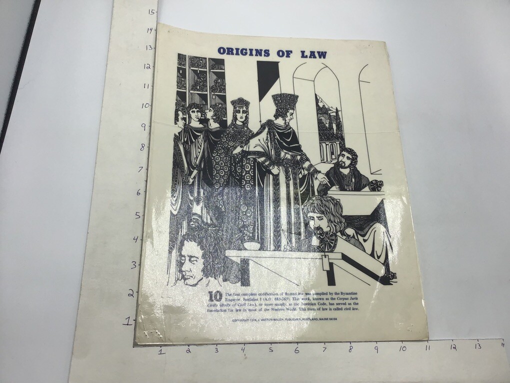 Original 1974 ORIGINS OF LAW Poster – ROME – JUSTINIAN I – J Weston Walch