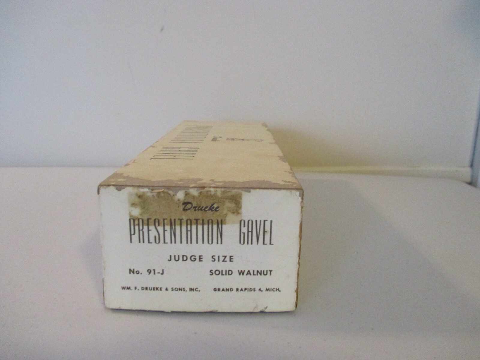 Vintage Drueke Presentation Gavel Judge Size Original Box Solid Walnut Unmarked