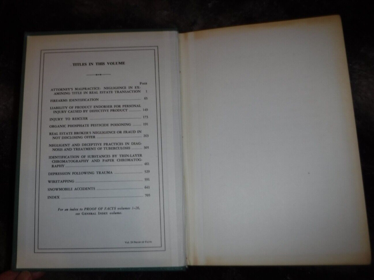 AMERICAN JURISPRUDENCE PROOF OF FACTS VOL 12 – 30 & INDEX : 20 LAW BOOKS
