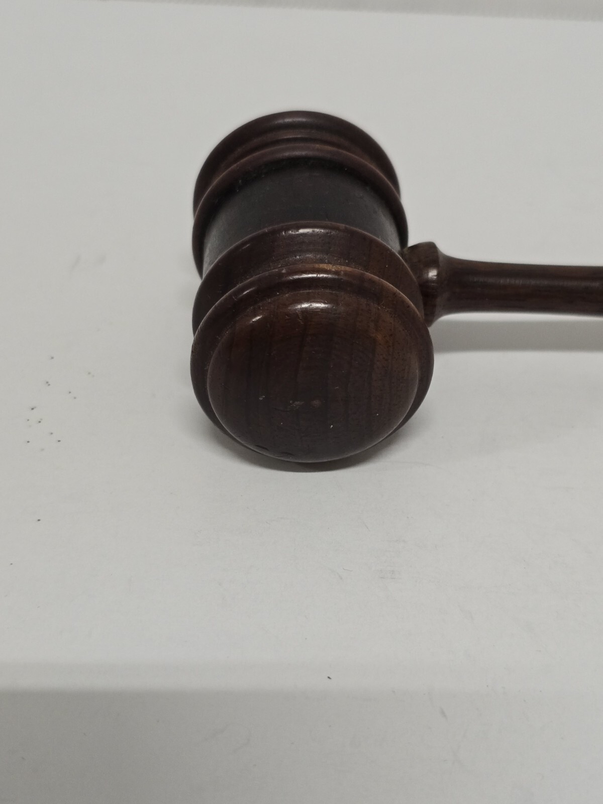 Vintage Med Wooden Judges Gavel Auction Hammer Mallet Round Tip 8.25″