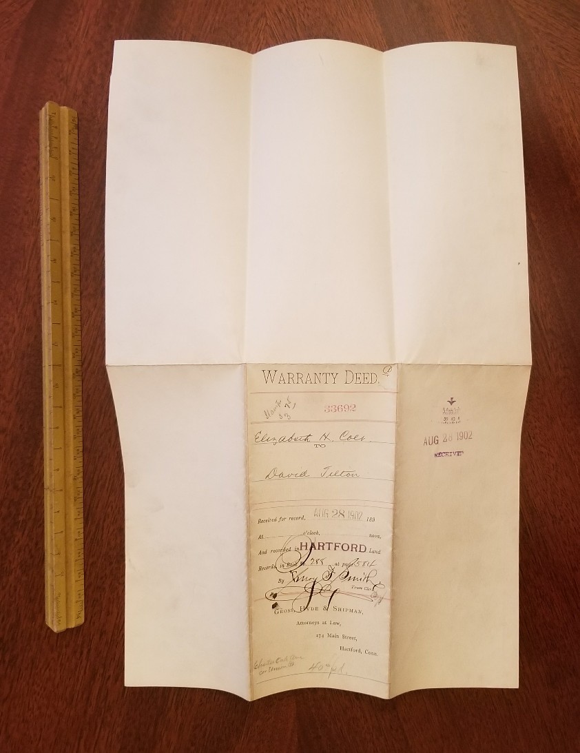 Elizabeth Hart Jarvis Colt Armory HARTFORD Ct C1901 HISTORIC Antique Deed