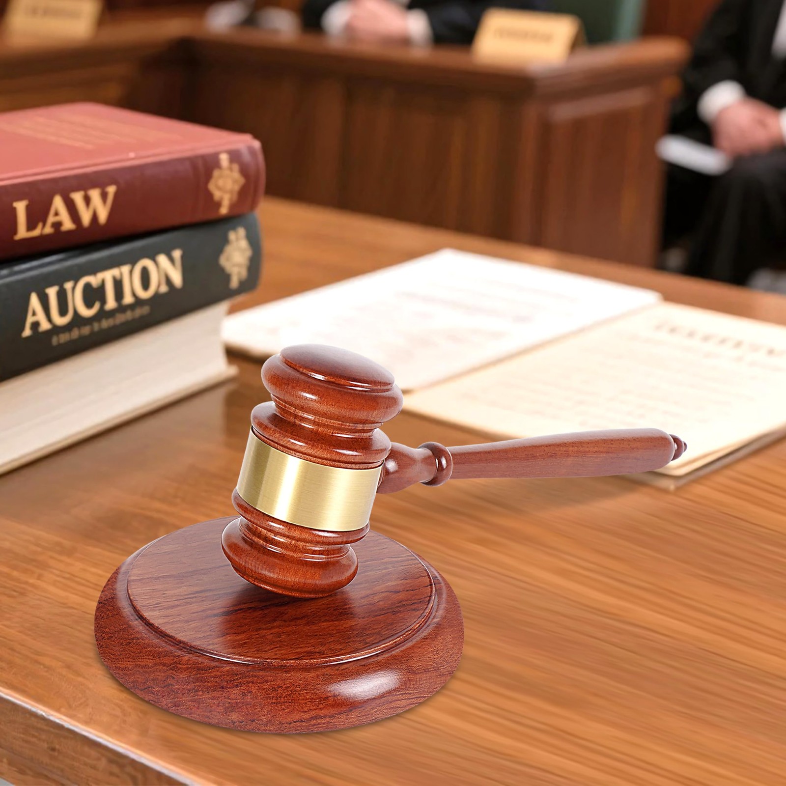 Wooden Gavel and Block Set, Apexstone Wooden Gavel and Sound Block Set for Lawye