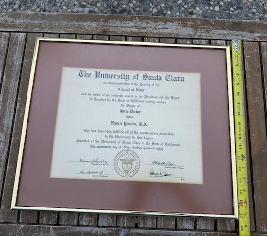 University of Santa Clara Gold Frame «School of Law» 16×16.5