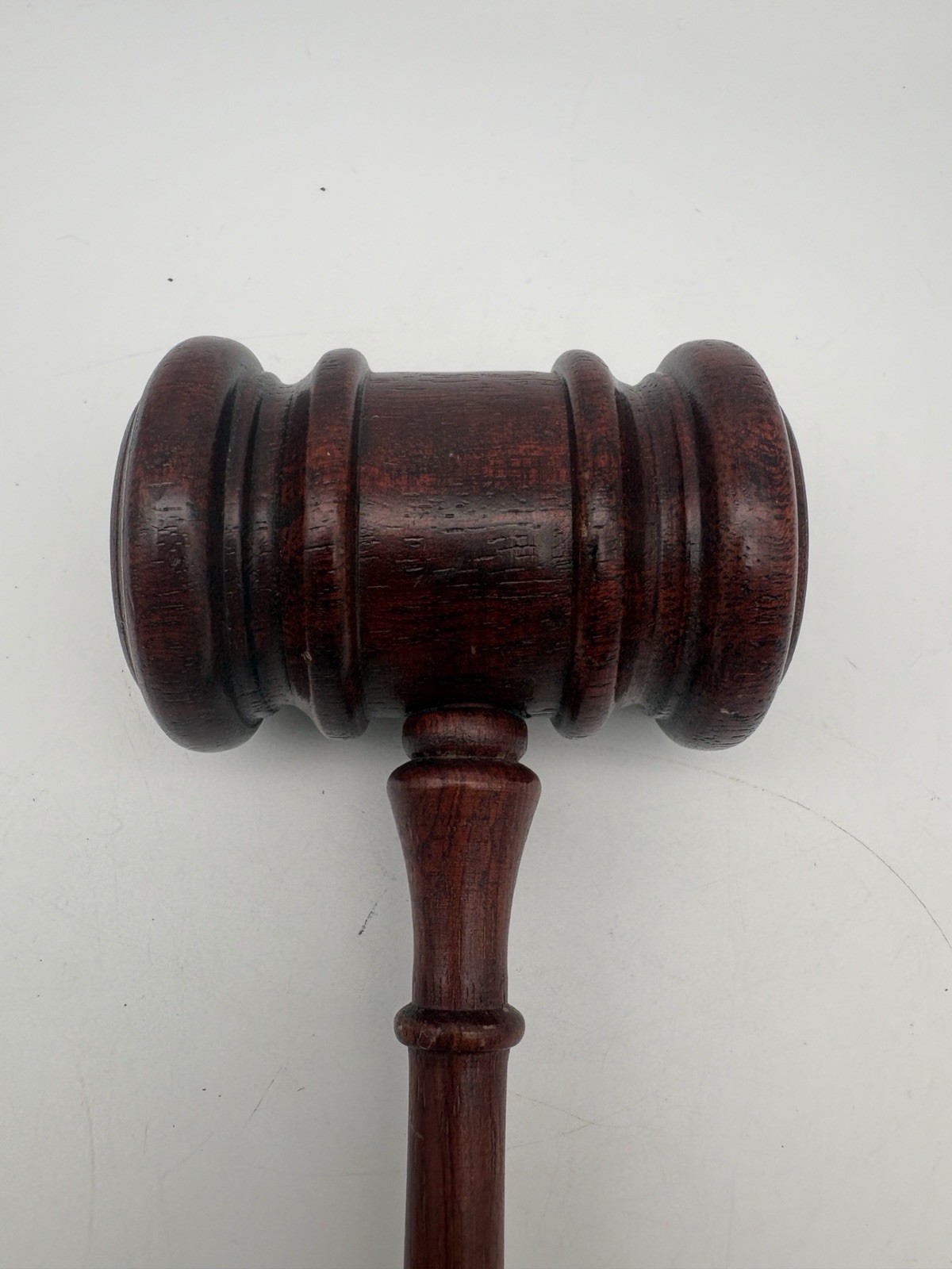 Solid Wood Gavel — Dark Finish, Judge/Auctioneer/Meeting 10” Long 3” Wide