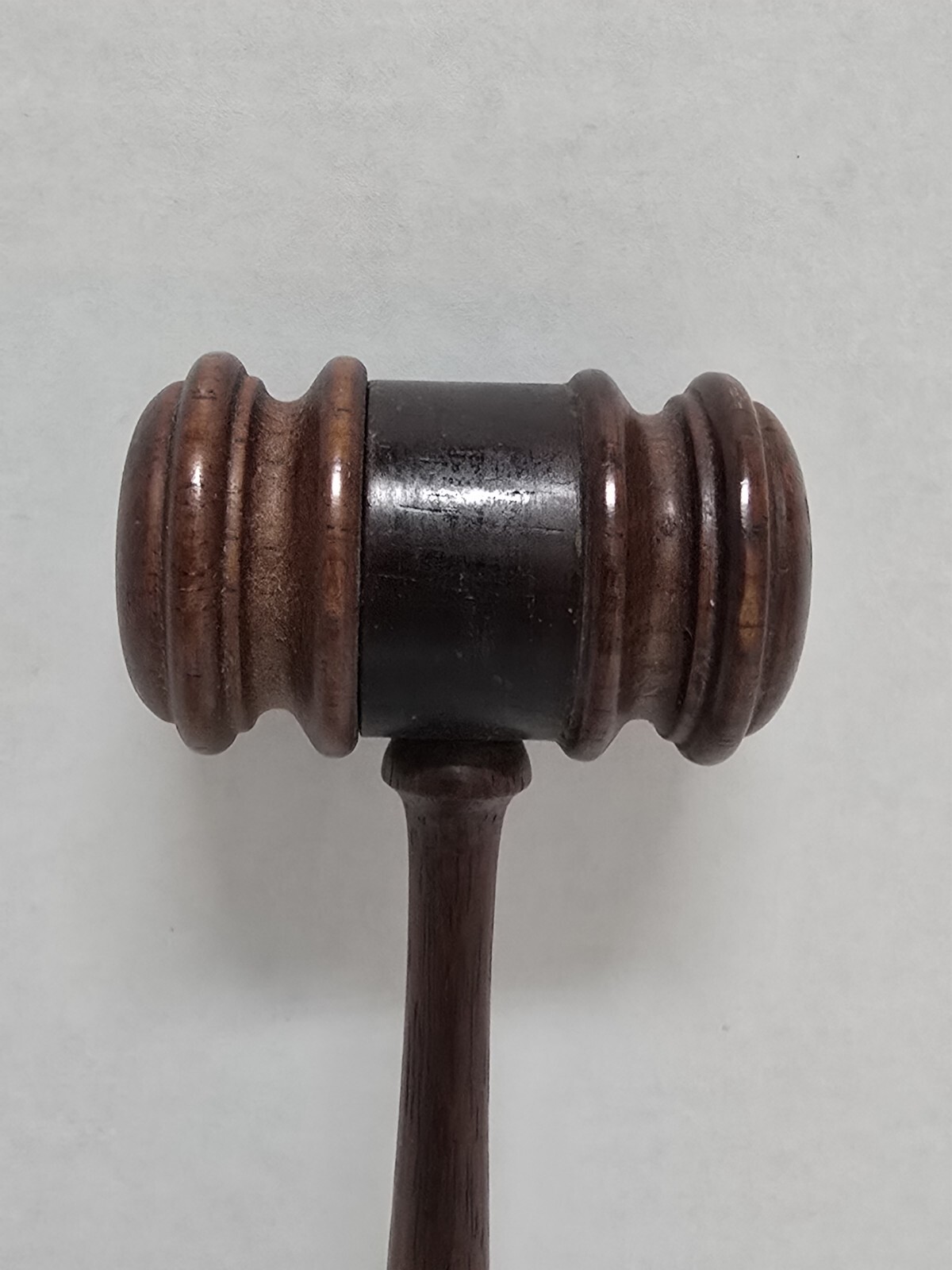 Vintage Med Wooden Judges Gavel Auction Hammer Mallet Round Tip 8.25″