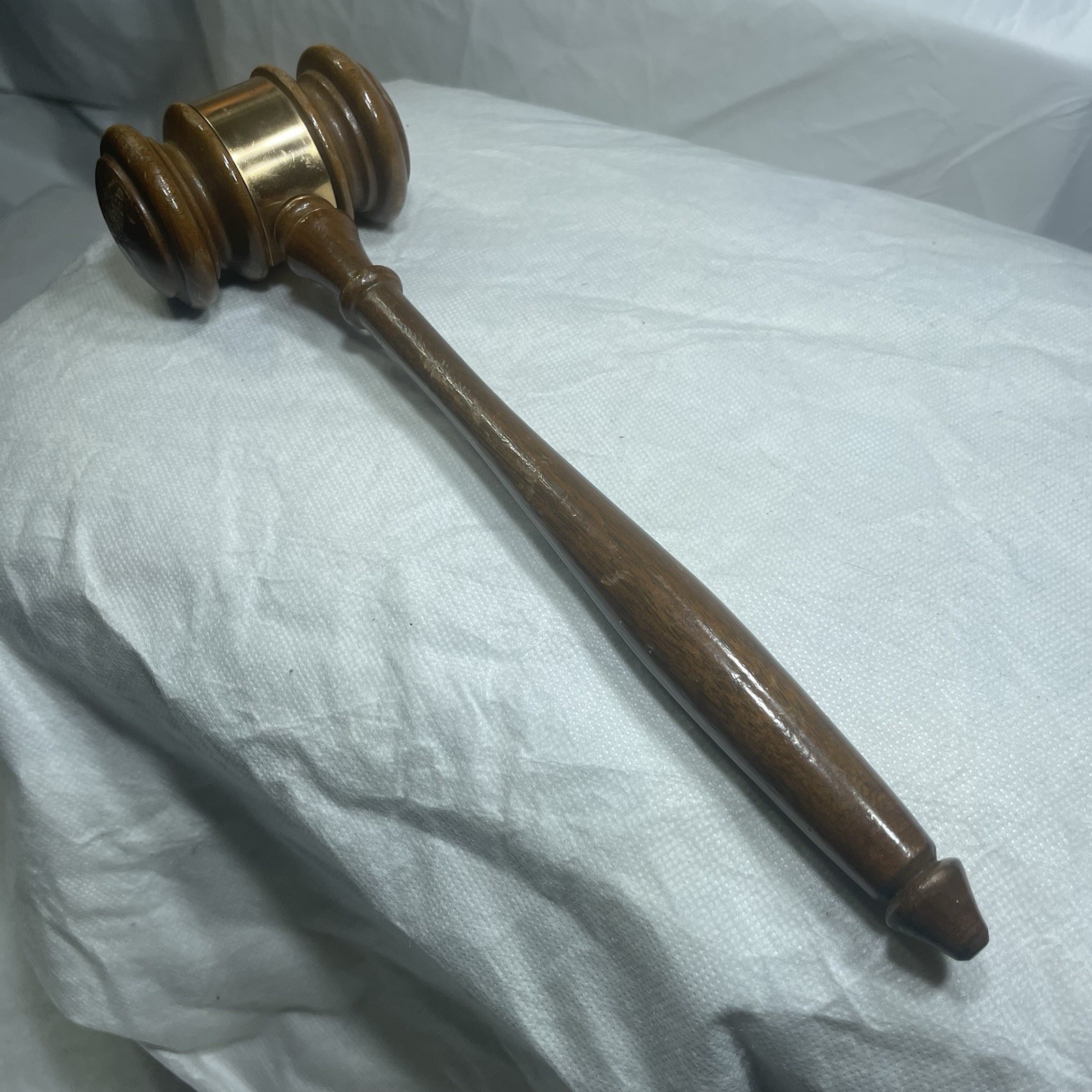 Rare Wood Gavel National Real Estate Board 1968 Brass 1.75″ Diameter 10″ Long
