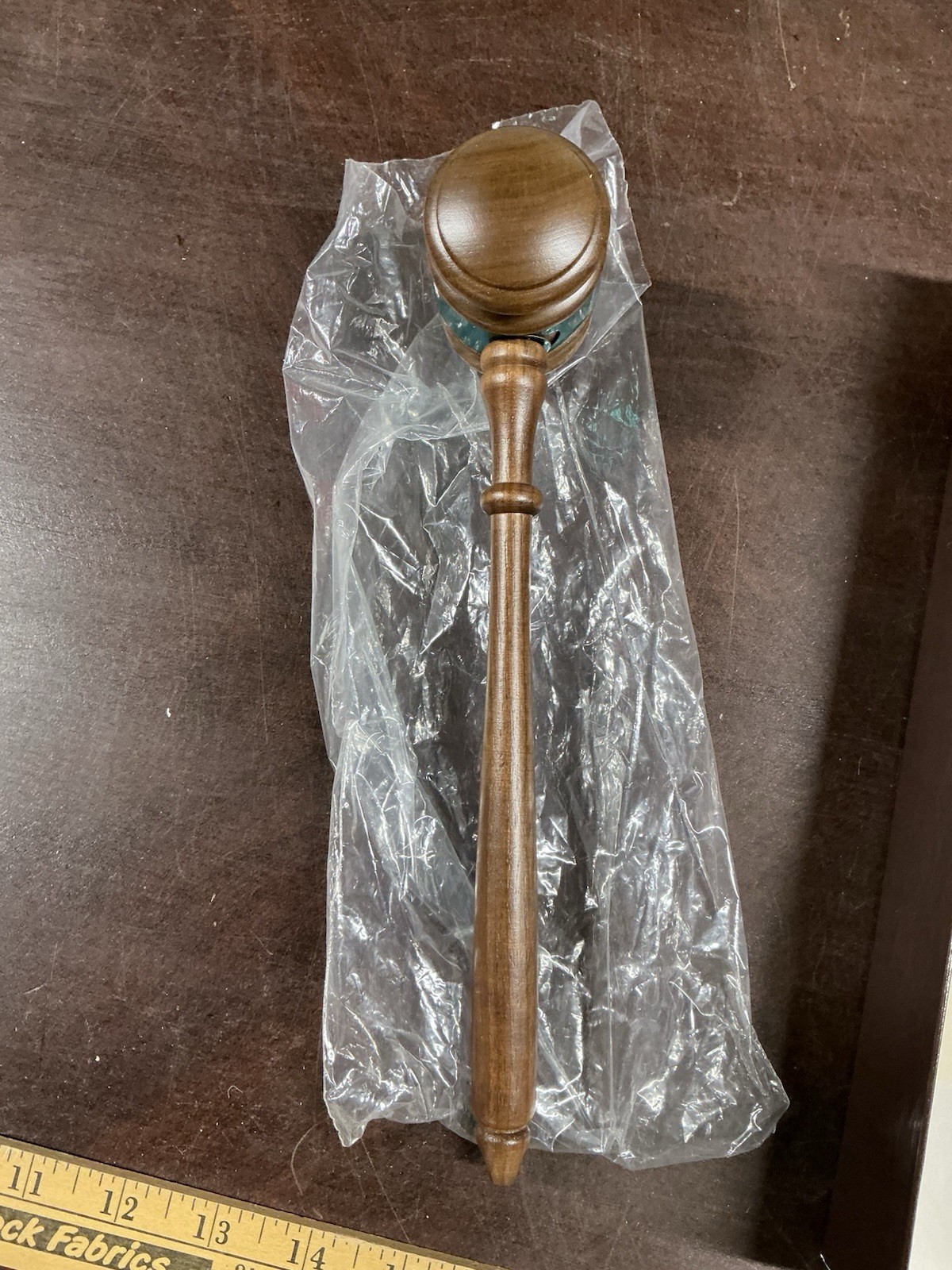 Vintage Wooden Judge Gavel Auctioneer Green Legal Lawyer Gifts Collectibles