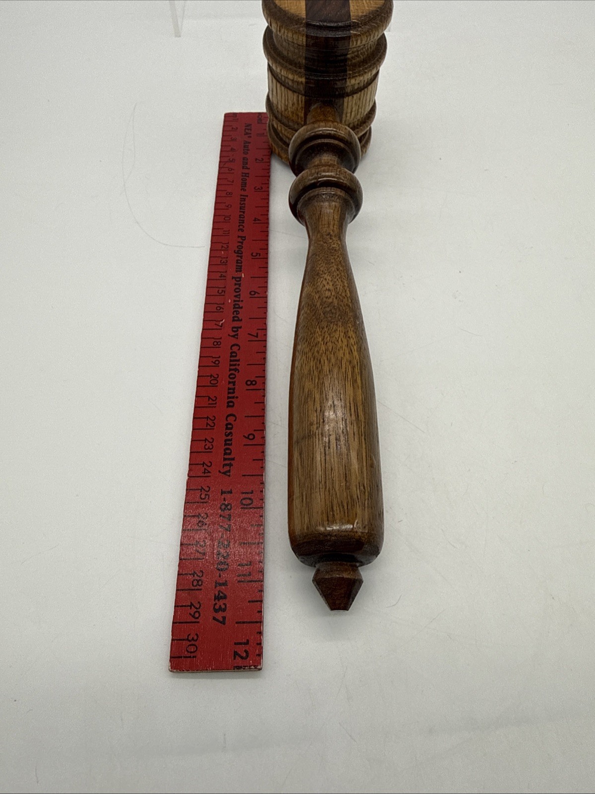 Handcrafted Wooden Judge Gavel Auctioneer Mallet Legal Decor Brown 10.5 Inch