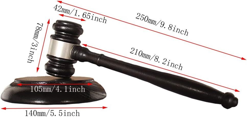 Wood Gavel and Sound Block Set Handcrafted Wooden Gavel with Round Block for …