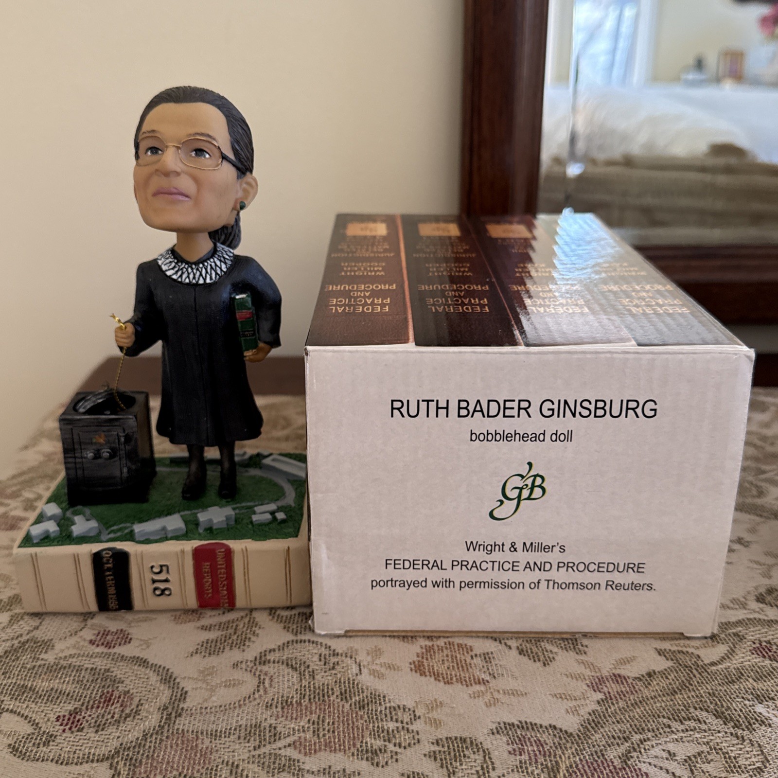 SCOTUS Liberal RUTH BADER GINSBURG Supreme Court Justice GREEN BAG Bobblehead