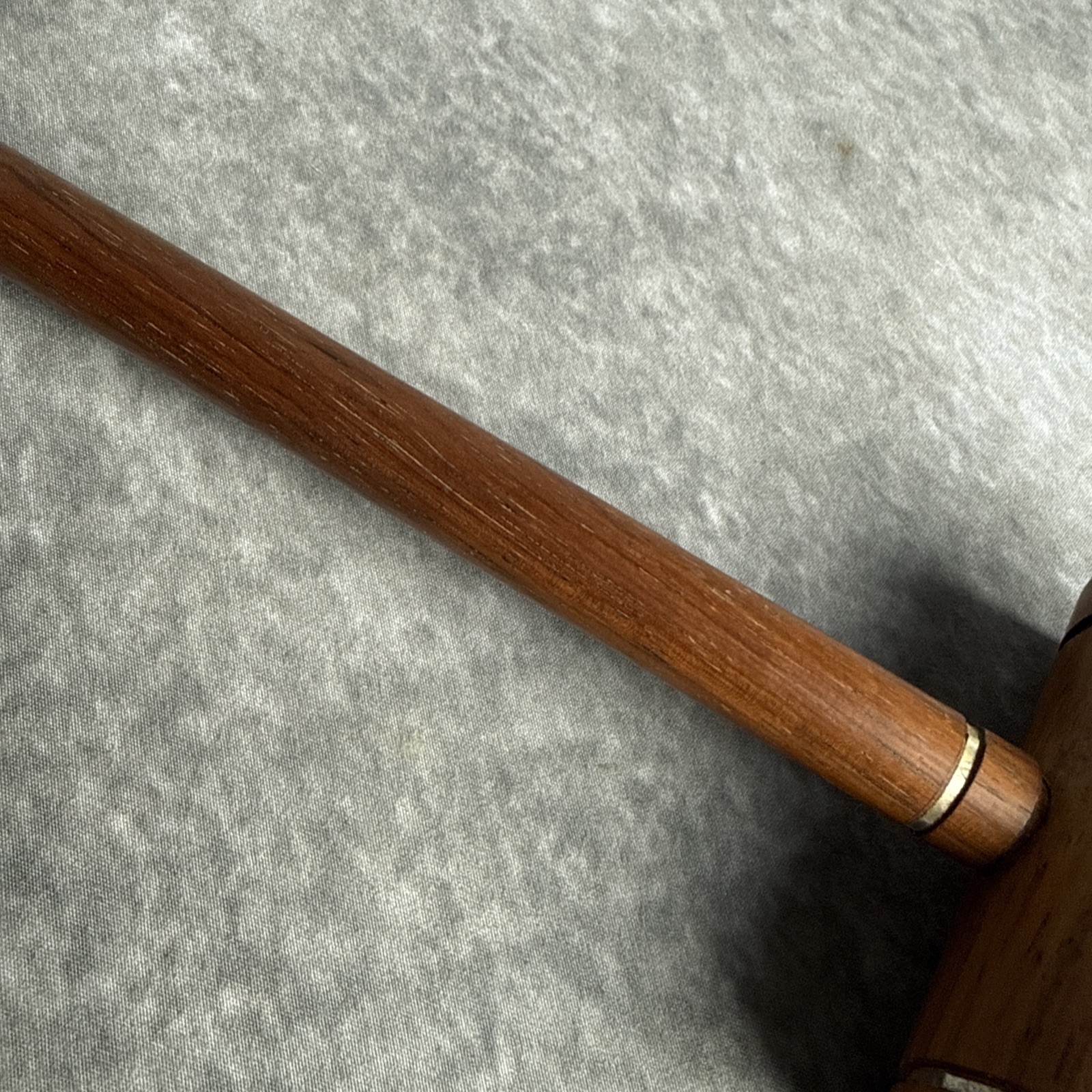 Vintage Wooden Judges Gavel Decorative Metal Bands 10”