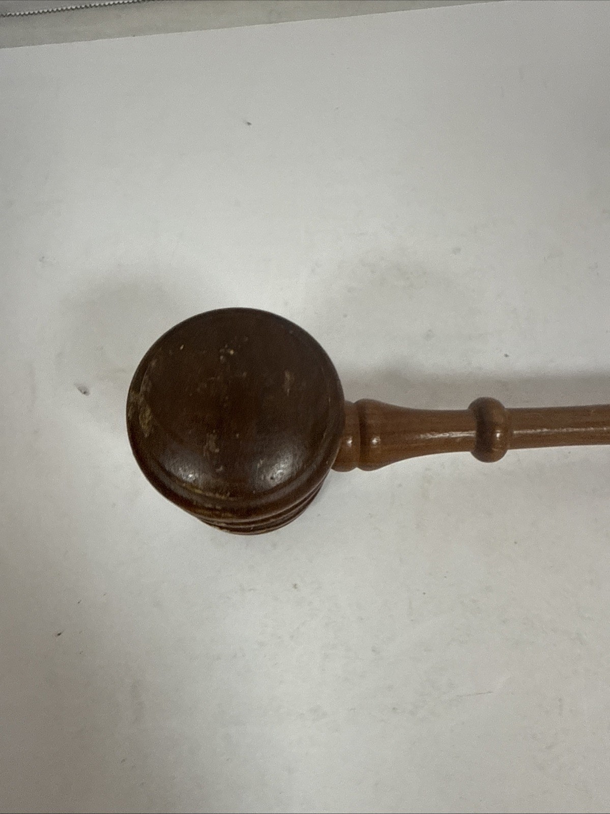 Vintage Wood Gavel 9 Inch Long Fraternal Judge Lawyer Auctioneer USA