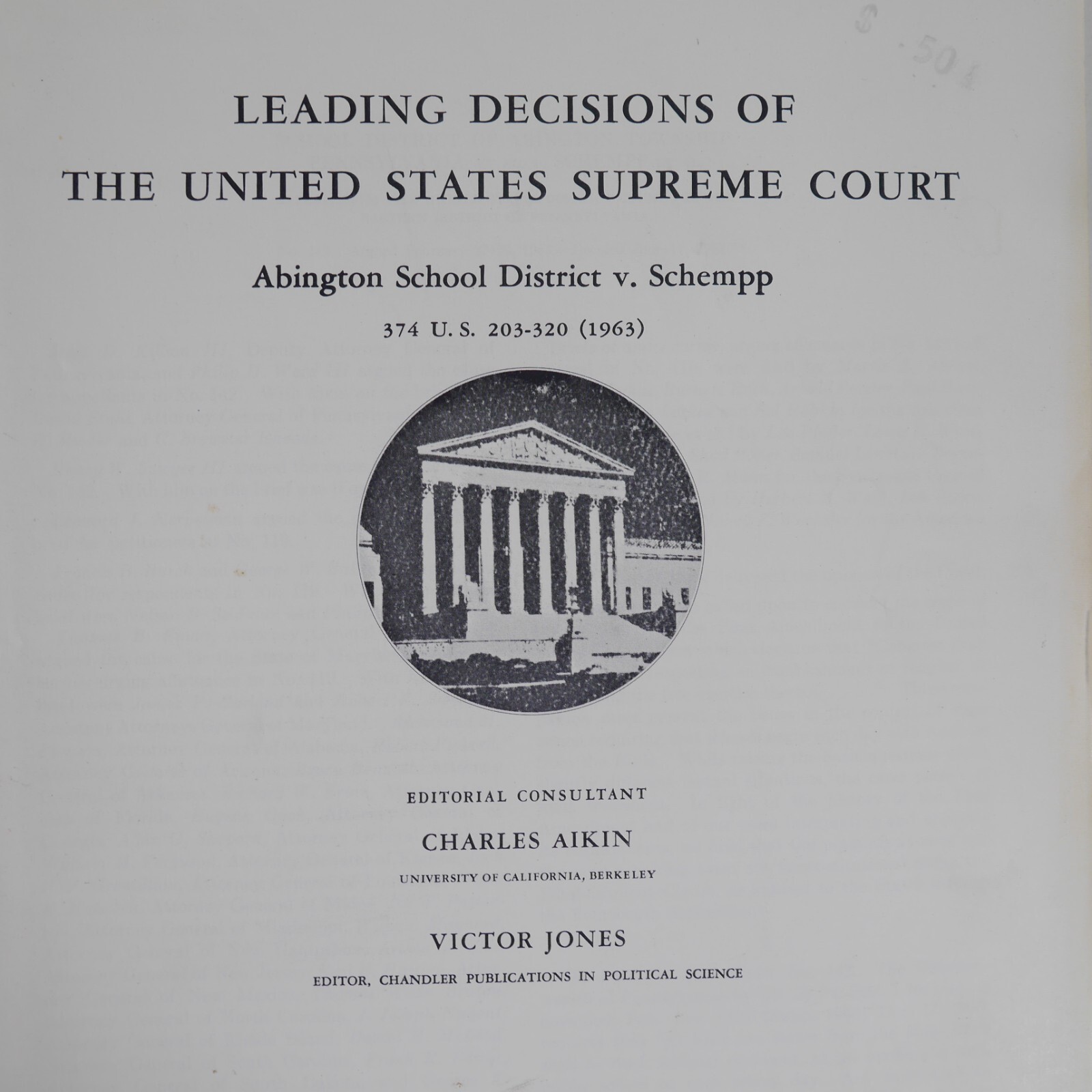 Abington School District v. Schempp 1963 United States Supreme Court Document