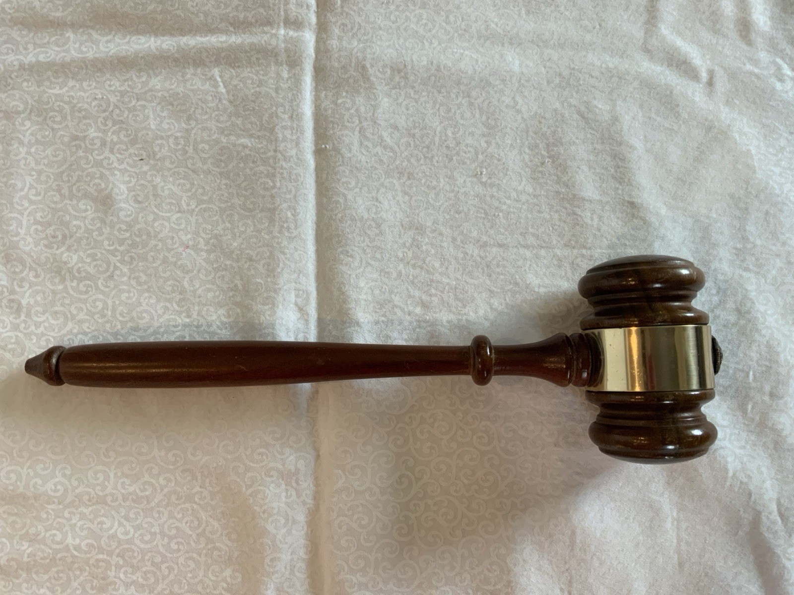Vintage American Legion Wood Gavel Engraved Brass Band RED RHODE