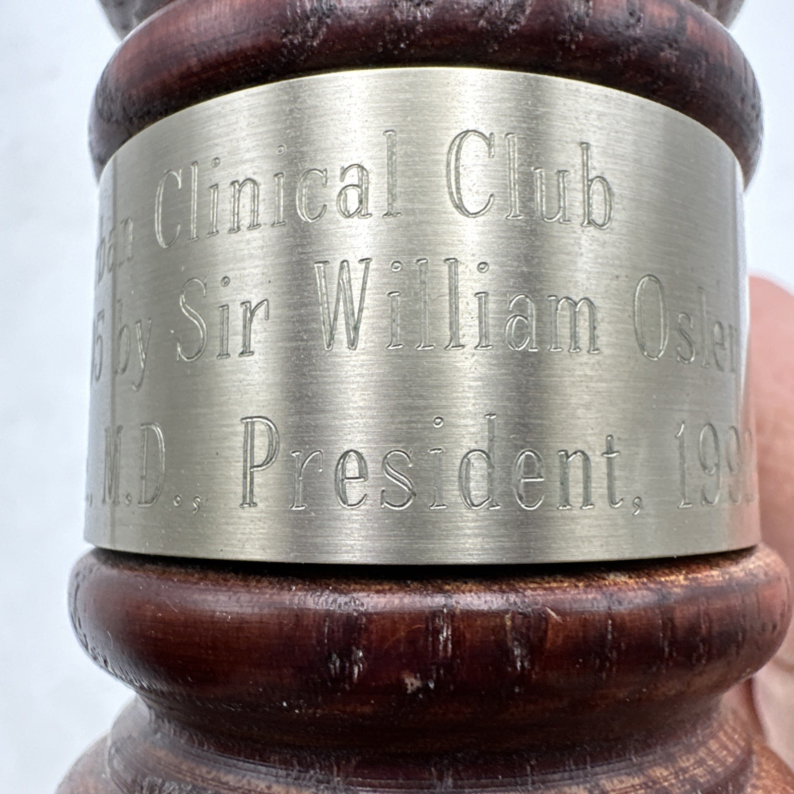 Vtg Wooden Gavel For Interurban Clinical Club 1993 Honorary President Mallet 10”