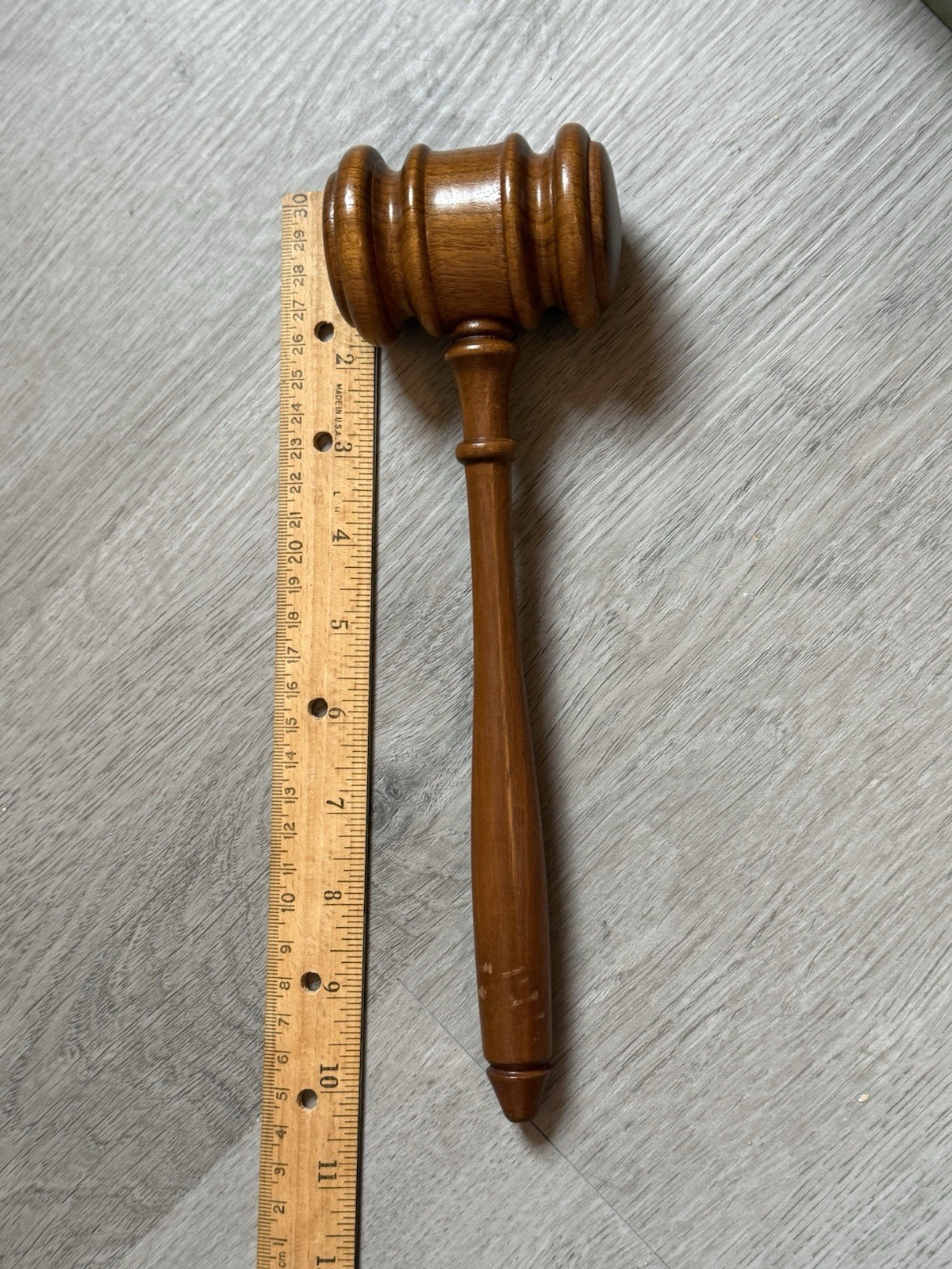 Vintage C R Gibson KC-115 Hardwood Judge Auction Gavel Bench Crafted in USA