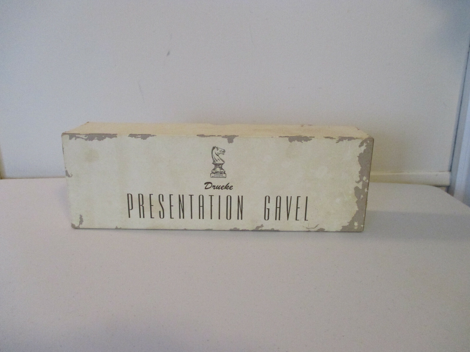 Vintage Drueke Presentation Gavel Judge Size Original Box Solid Walnut Unmarked