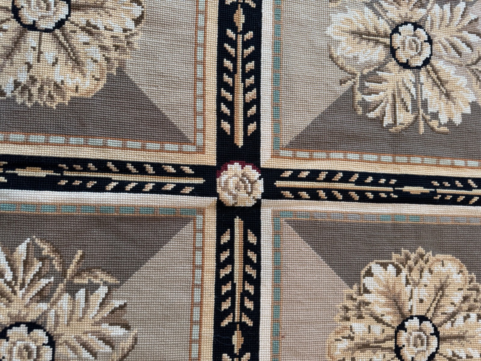 RARE Vtg Needlepoint Rug US SUPREME COURT Ceiling Inspiration 34.5 x 58 Inches